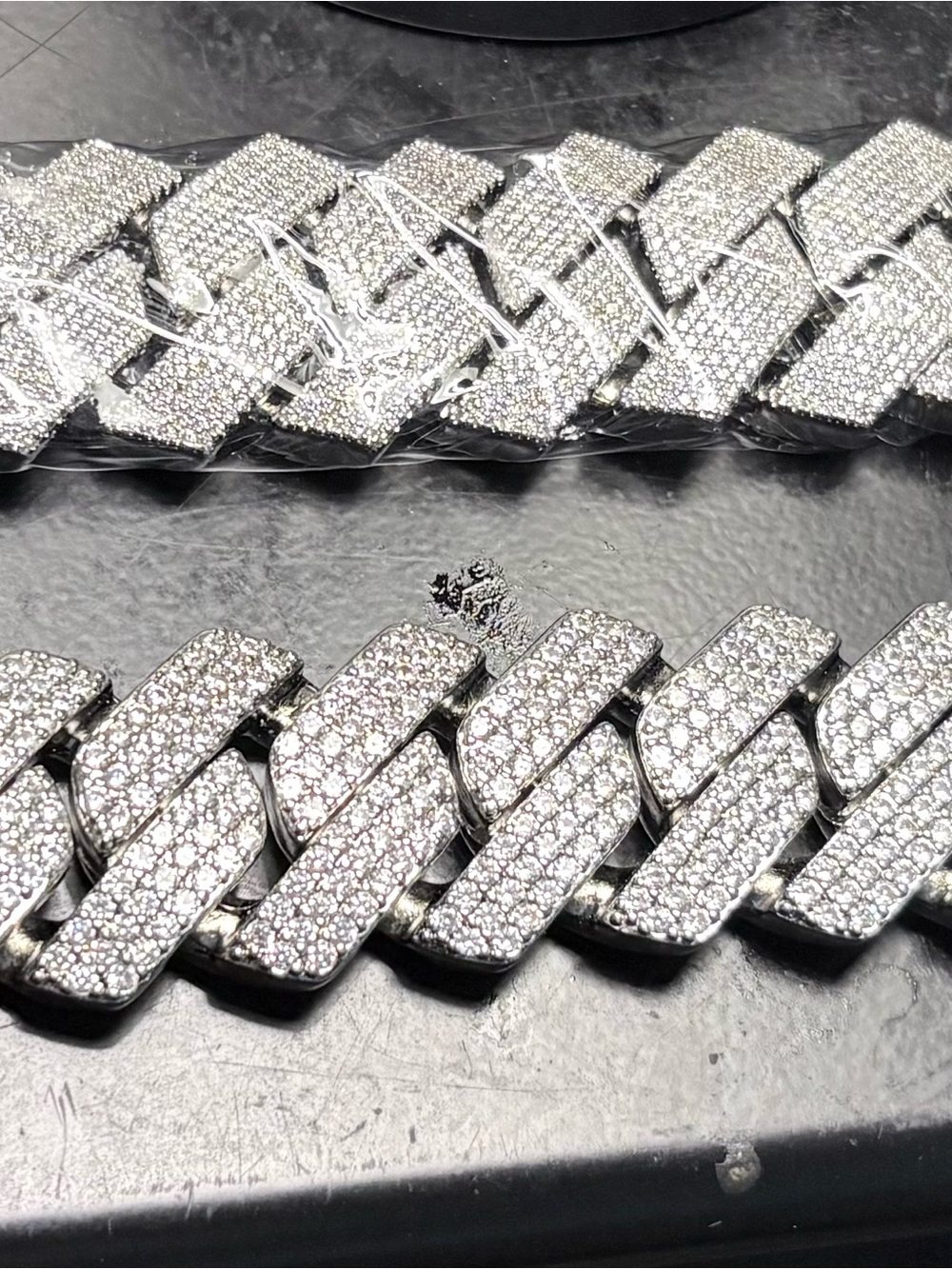 Men's Pavé Cuban Link Bracelet in Silver - Sparkling Finish